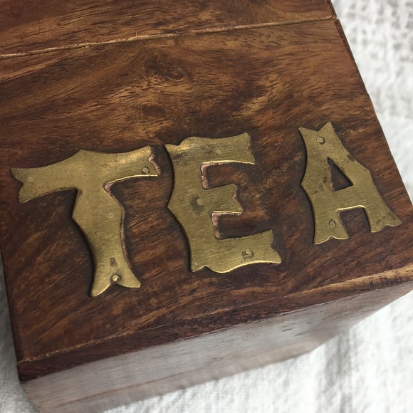 Wood and Brass Tea Storage Box - Picture 11 of 13